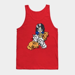 Crazy Cat Lady in a Kimono Tank Top